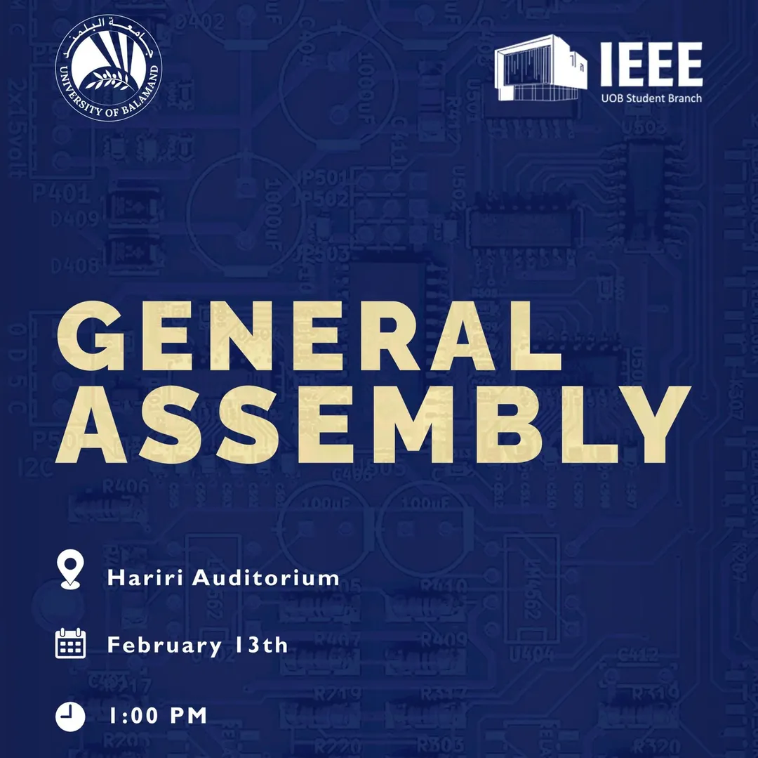 Poster for IEEE UOB Student Branch General Assembly