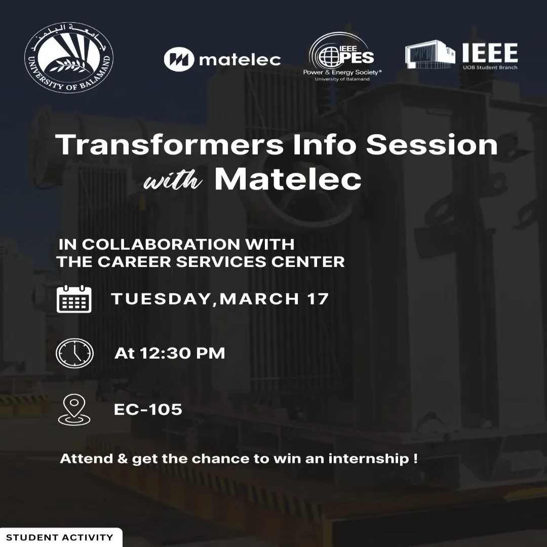 Poster for Transformers Info Session with Matelec